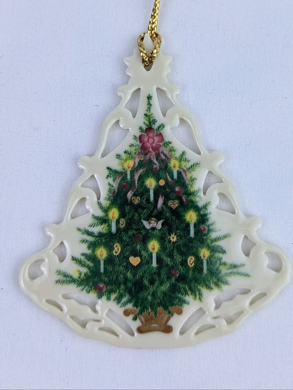 Lenox Victorian Lace Christmas Tree Porcelain Ornament